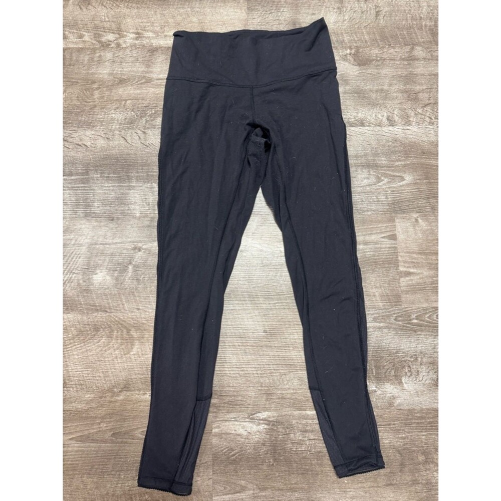 Lululemon Black Mesh Calf Leggings Size 8